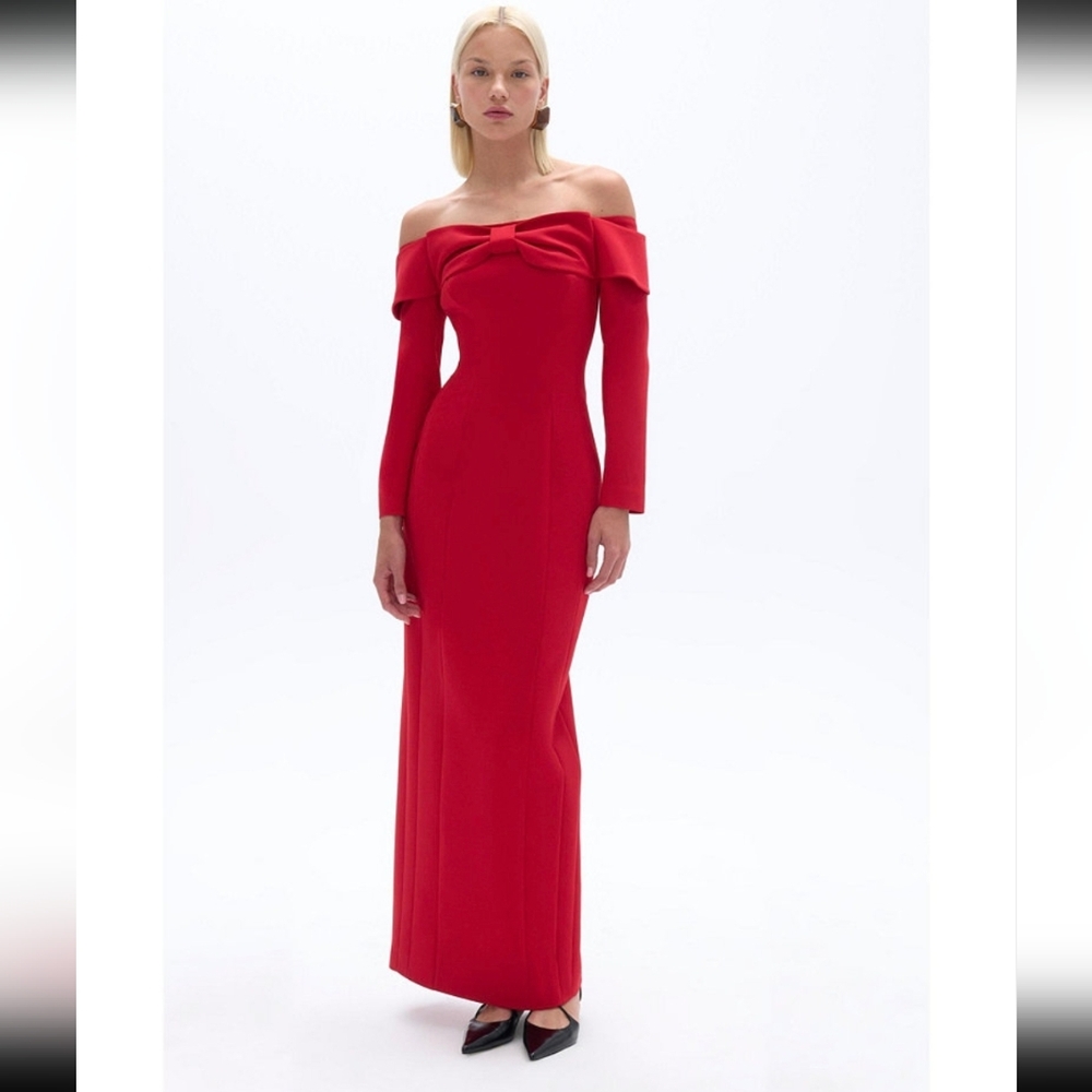 Chic Long Sleeve Red Dress